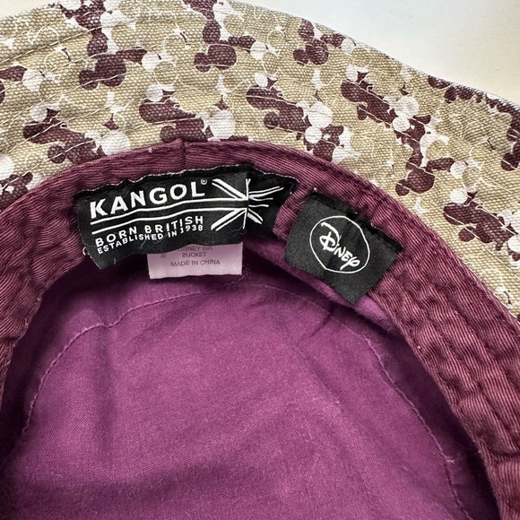 Kangol Born British Disney Ink Bucket Hat Tan Brown and White size medium - Picture 3 of 4